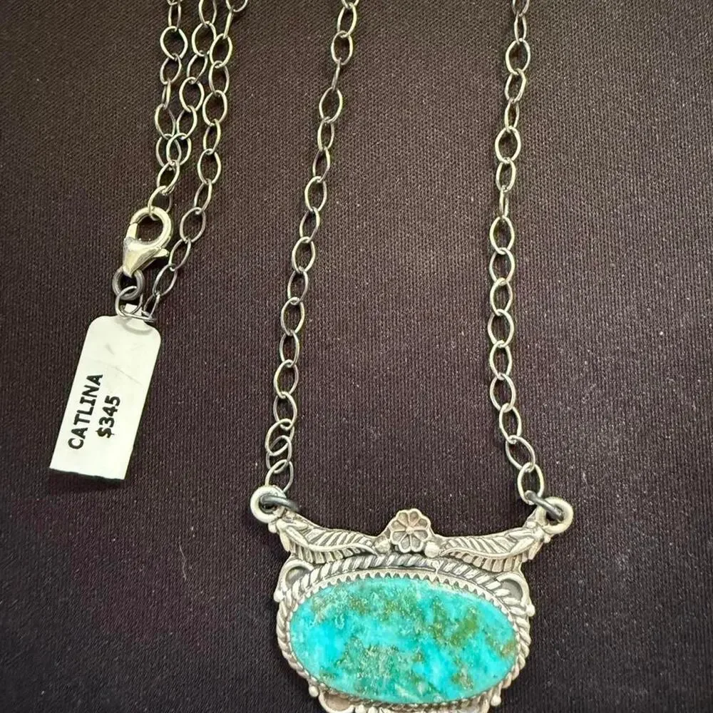 Stunning handmade catalina turquoise necklace